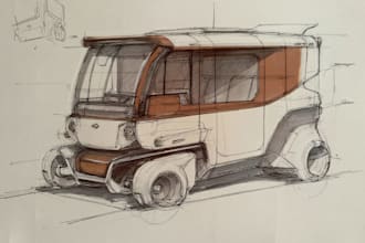 draw custom automotive design sketches for your project