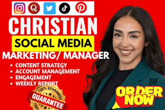 be christian social media management for youtube, tiktok content strategist