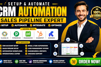 setup close io crm automation sales pipeline pipedrive pandadoc hubspot kommo
