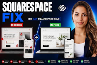 fix squarespace errors, domain connection, css and custom code issues