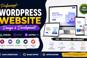 design wordpress website using avada divi astra pro elementor pro kadence