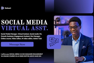 social media engagement va mass dm manager va online course ai video editor adhd