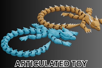 create articulated model, flexi toy stl  for 3d printing