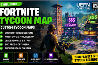 build fortnite tycoon map, creative map, uefn, currency game
