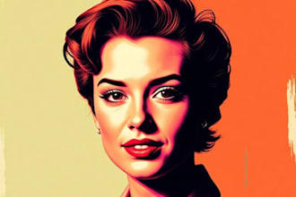 design professional bold pop art portrait like andy warhol