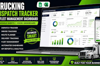 create trucking dispatch logistic tracker fleet management dashboard spreadsheet