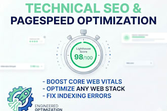 do technical SEO and pagespeed optimization for any web stack