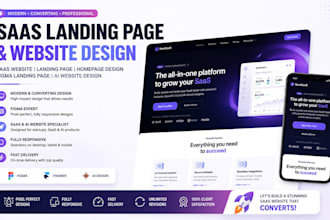 design a modern saas landing page and homepage in figma