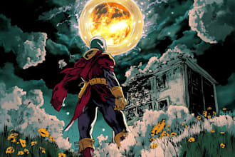 draw high quality comic book page graphic comic artist