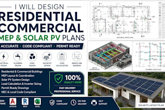 design residential commercial mep and solar pv plans