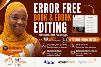 edit, proofread your book, ebook or novel for kdp, line editing