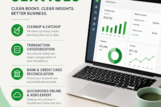 do cleanup, catchup bookkeeping using quickbooks online