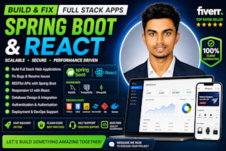 build and fix full stack apps using spring boot and react