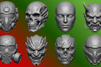 design 3d mask 3d helmet halloween mask cosplay armor anime mask for 3d printing