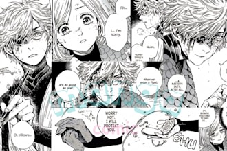 create detailed manga comic page manga panels in anime style