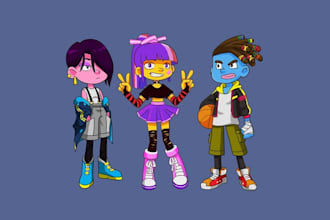 design edgy character safe kids app logo