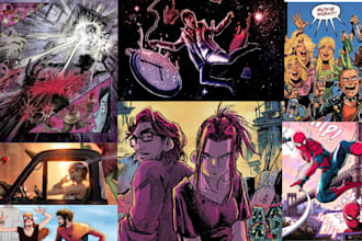 create retro comic book art, vintage comic illustration and retro poster artwork