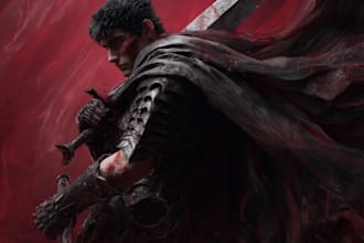 draw custom dark berserk style art in high quality