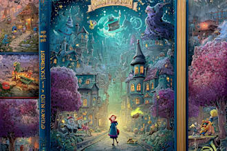 design a unique cartoon book cover for kids, authors
