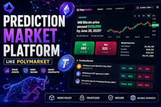 build prediction market dapp, polymarket clone, web3 defi, smart contract, dex
