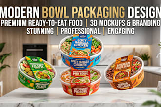 create mordern bowl packaging design