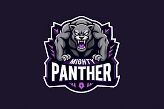 create an awesome black panther mascot logo in 12 hours