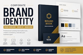 design corporate brand identity, brand guidelines, brand book and brand kit