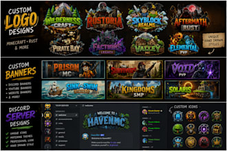 create a custom hand drawn minecraft server logo