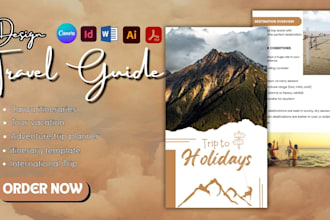 design canva itineraries template, travel guide plan, tour vacation planner trip