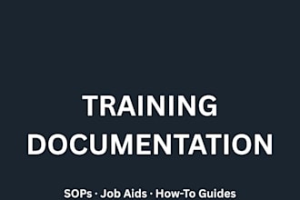 create training documentation sops job aids and how to guides