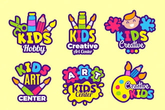 design perfect logo for kids shop, baby store, childcare, toy shop and children