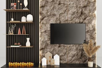 do modern 3d interior design TV wall design, media fireplace design
