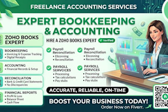 zoho books for online bookkeeping, accounting , reconciliations,