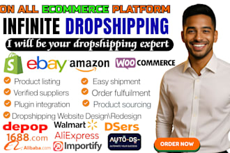 set up infinite dropshipping store on all ecommerce platforms