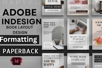 design interior book layout, ebook formatting, printready KDP files in indesign