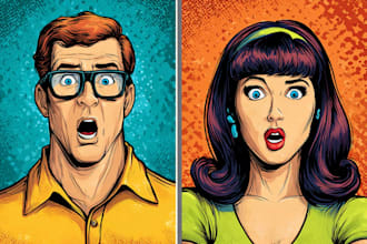 draw amazing cartoon pop art illustration