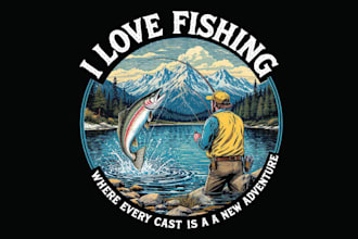 design high quality fishing mascot logo with unlimited revision