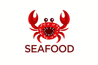 create an awesome seafood crab mascot logo in 12 hours