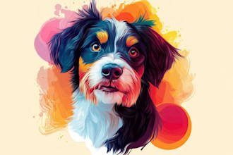 draw your pet into a very amazing vector pop art