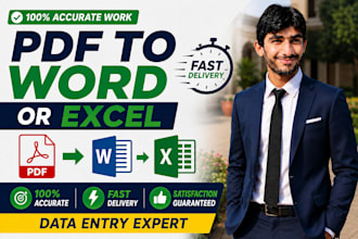 convert PDF to word or excel manually