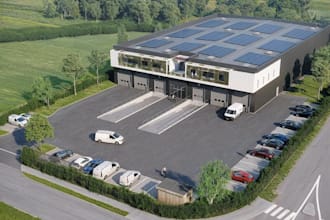 renovate 3d industrial warehouse,factory layout,and logistics facility rendering