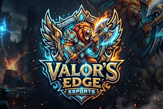 design a powerful fantasy moba esports logo for your gaming brand
