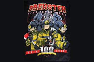 design high quality fire fighter mascot logo with unlimited revision