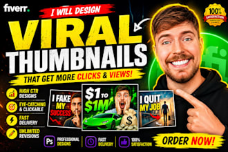 design viral youtube thumbnails in mrbeast style