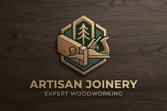 design a modern and professional joinery logo for your woodworking brand