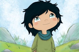 make cartoon children book illustration