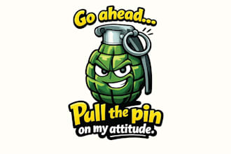 design high quality grenade mascot logo with free source file