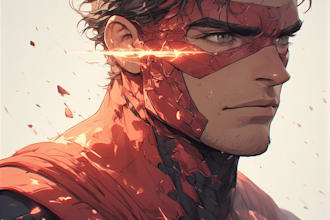 create custom superhero character illustration