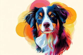 draw your pet into a very amazing vector pop art