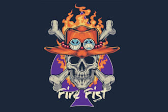 do high quality skull t shirt design with fastest delivery